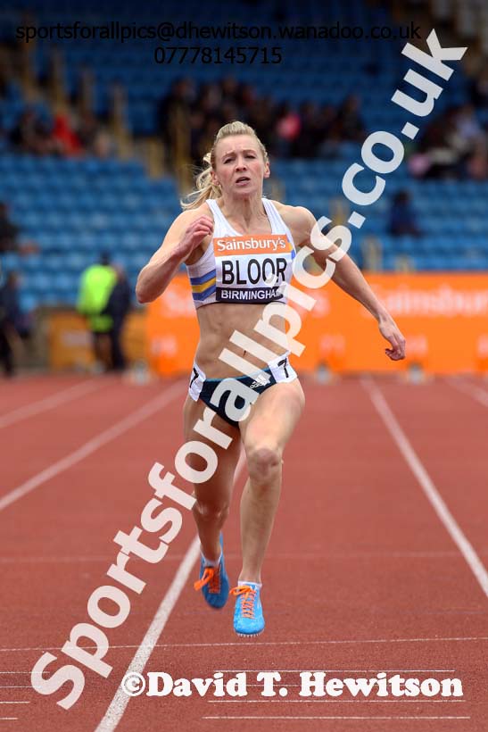 Louise Bloor (Trafford) 100 metres, 2014 Sainsbury's British Championships. Photo: David T. Hewitson/Sports for All Pics